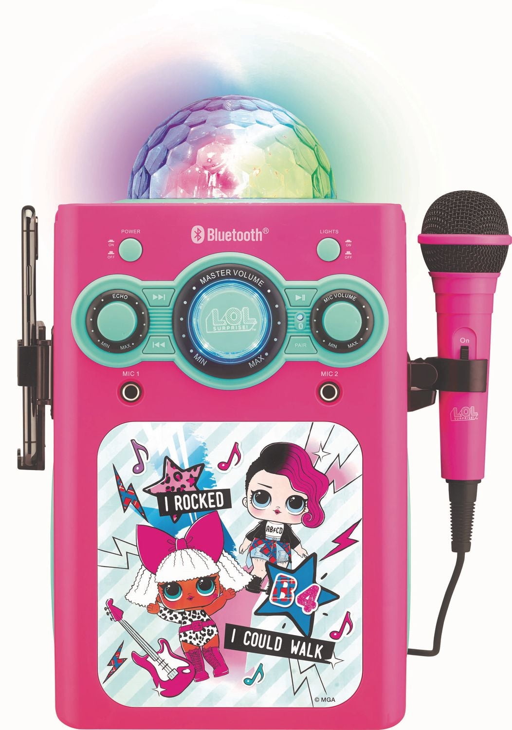OTL Microphone Karaoké LOL Surprise ! My Diva – 4 En 1 (micro, Enceinte Bluetooth, Enregistreur, Haut-parleur) – Batterie 5h – Coloré – Idéal Pour Les Fêtes