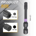thumbnail image 2 of Uxcell 5pcs TT27 Torx Impact Screwdriver Bit 1/4" Hex Shank 2" Long Magnetic with Hole, 2 of 7