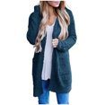 thumbnail image 2 of Cardigans Courts pour Femmes Dames Unis à devant Ouvert Doux Épais avec Poches Manteau à Manches Longues Vêtement d'Extérieur Cardigan en Liquidation, 2 of 7