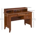 thumbnail image 3 of HOMCOM Computer Desk with Drawer Home Office Writing Study Table, Brown, 3 of 10