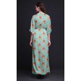 thumbnail image 4 of Bimba Robe Longue Maxi d'Été à Fente Latérale Imprimée pour Femmes avec Feuilles de Rayonne, Roses et Miosotis Floral - Petite, 4 of 6