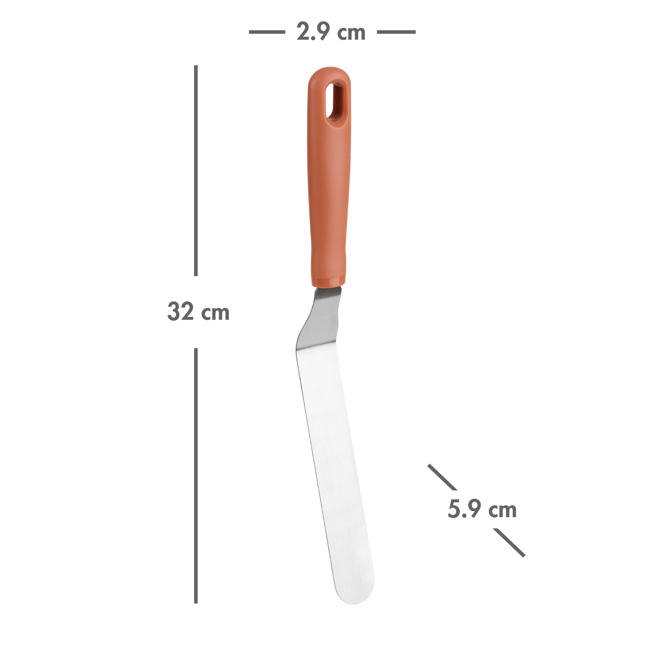 Spatule à glaçage en acier inoxydable Tout-pour-Célébrer, orange