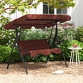 thumbnail image 1 of Costway Patio 3 Seats Canopy Swing Glider Hammock Steel Frame Cushioned Backyard Coffee, 1 of 10