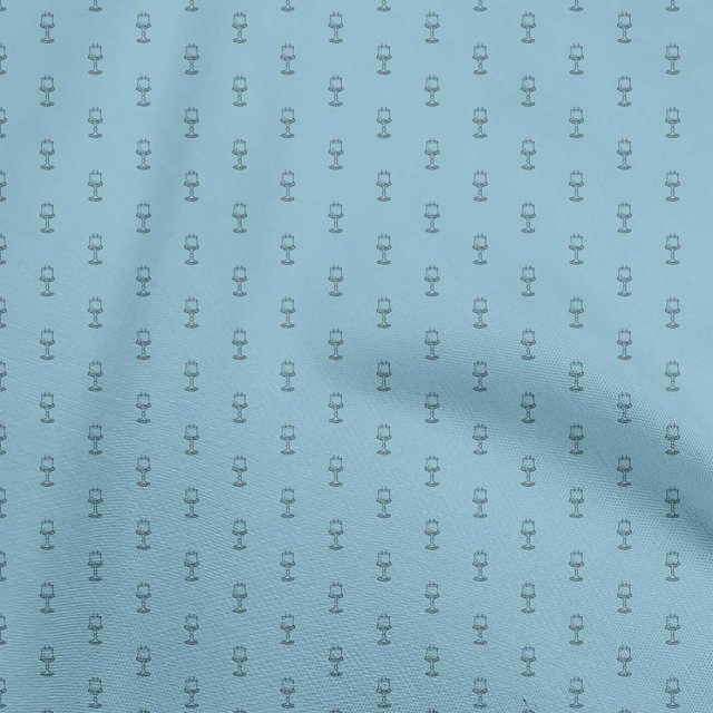 oneOone Tissu Viscose Georgette Bleu Clair Rétro Minimal Bougie Matériel de Robe Tissu Imprimé Tissu au Mètre 42 Pouces de Large