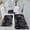 Black, variant on Mixed Color Bath Mats 3 Set Winter Bathroom Rugs For 3 Pcs Toilet Mats Soft Water Absorption Non Slip Thick Washable Easy To Dry Dark