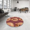 thumbnail image 4 of Ahgly Company Machine Washable Indoor Square Transitional Orange Area Rugs, 3' Square, 4 of 7