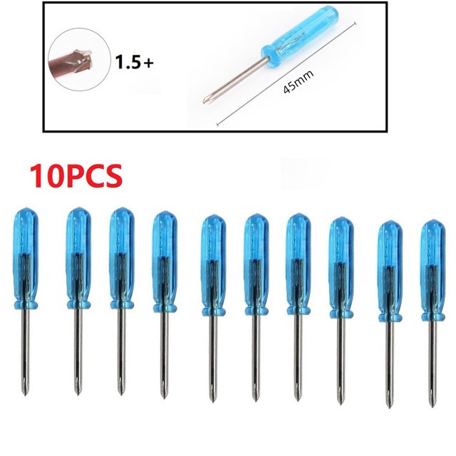 10pcs Mini Slotted Cross Screwdrivers For X-box Laptop Repair Tool 1.5/2.0/3.0mm