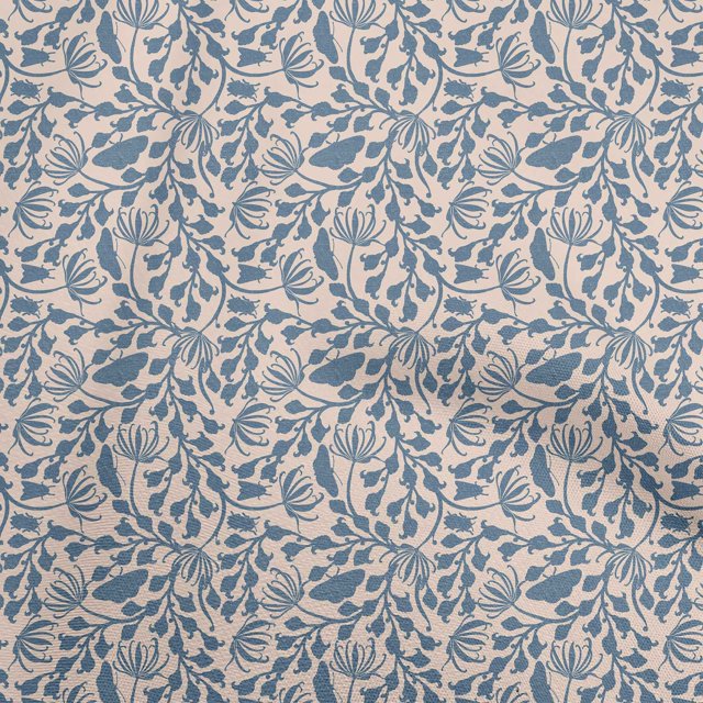 oneOone Velvet Navy Blue Fabric Asian Block Print Fabric For Sewing Printed Craft Fabric By The Yard 58 Inch Wide