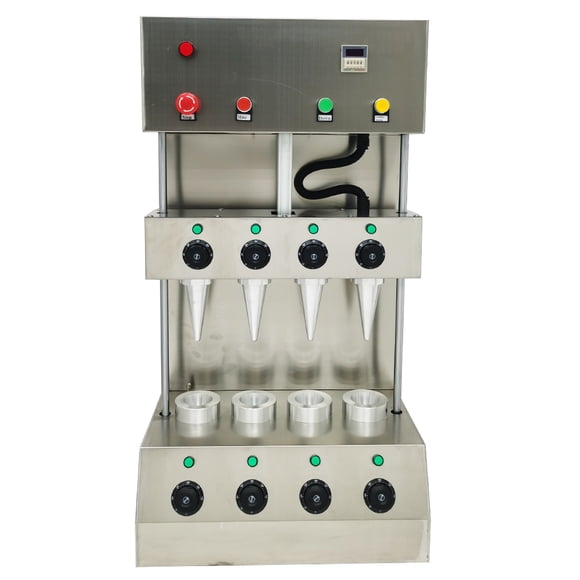 INTBUYING Pizza Cone Forming Machine 4 Molds Commercial Automatic Handheld Pizza Cone Maker Stainless Steel