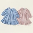 thumbnail image 4 of Qudderr Robe à Manches Longues pour Tout-Petits Fille, Robe Décontractée à Fleurs pour Bébé 18 Mois-6 Ans, Printemps Automne, Robe Soleil à Col Rond pour Filles, 4 of 9