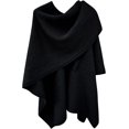thumbnail image 4 of LinYooLi Women's Elegant Shawl Wrap - Cross Front Solid Color Poncho Cape - Wrap Topper Knitted Cardigans Sweater Shawls, 4 of 5
