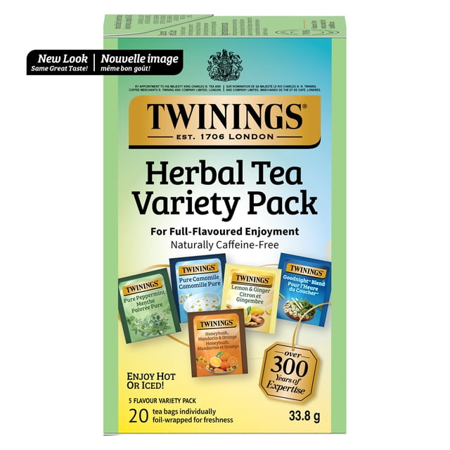 Twinings Herbal Tea Variety Pack, 5 Flavours, Naturally Caffeine Free, 20 Tea Bags