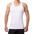 thumbnail image 3 of NETSENG5 Pack Men's Tank Tops 100% Cotton Tank Top Lingerie (White*5)-L, 3 of 5