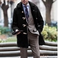 thumbnail image 1 of KIHOUT Men's Wool Blend Coat Button Notched Collar Single Breasted Pea Coat Trench Overcoat, 1 of 6