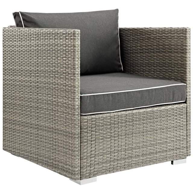 Modway Repose Fauteuil de Patio en Gris Clair et Charbon