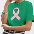 thumbnail image 4 of UANWENN T-Shirts Décontractés pour Femmes avec Imprimé Ruban de Sensibilisation au Cancer, Manches Courtes, Col Rond, Style de Base pour le Quotidien, Hauts pour Femmes à Manches Courtes, Chandail Léger Décontracté pour Femmes, Haltérophilie, Long, 4 of 4