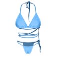 thumbnail image 3 of Women Bikini Padded Swimwear Open Back Beach Bathing Suit Split Swimsuit, 3 of 4