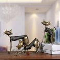 thumbnail image 4 of Tignapoo Sculpture de Chat en Fer Faite à la Main - Décoration Élégante avec Support à Ressort pour la Maison, Pièce d'Art en Métal Unique, Figurine de Chat Adorable, Parfaite pour la Décoration du Salon Ou du Bureau, 4 of 4