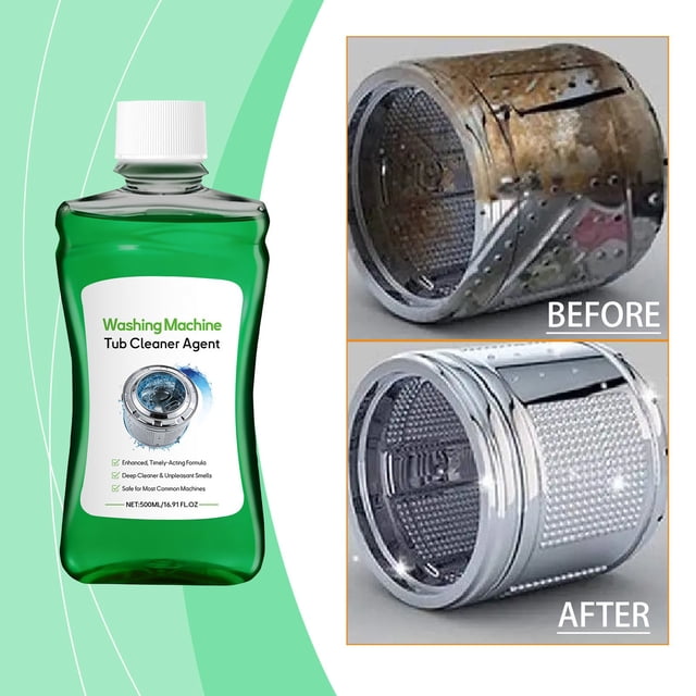 Uscallm Washing Machine Drum Cleaner Deep-Cleaning All Models Deodorizing Refreshing Low-Foam Protects Inner Drum 500ml