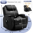 thumbnail image 2 of Korser Swivel Rocker Recliner Chair with Massage Faux Leather for Living Room,Black, 2 of 7