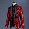 thumbnail image 3 of TIMIFIS Mens Shiny Sequin Blazer Dinner Prom Wedding One Button Suit Jacket Lapel Dress Blazer, 3 of 5