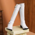 thumbnail image 4 of Womens Winter Boots With Belt Buckle Round Toe Low Heel Side Zipper Warm High Boots, 4 of 9