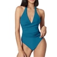 thumbnail image 4 of Swimwear Suit Women V One Control Pieces Bathing Tummy Ruched Swimsuits, Suitable For Autumn Days, 4 of 8