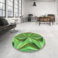 thumbnail image 4 of Ahgly Company Tapis d'Intérieur Lavables à la Machine, Carrés, Transitionnels, Verts, Tapis de Zone, 7 Pieds Carré, 4 of 7