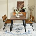 thumbnail image 2 of Homy Casa 5 Pieces Modern Dining Set with Faux Suede Chairs - Faux Walnut Table, 2 of 10