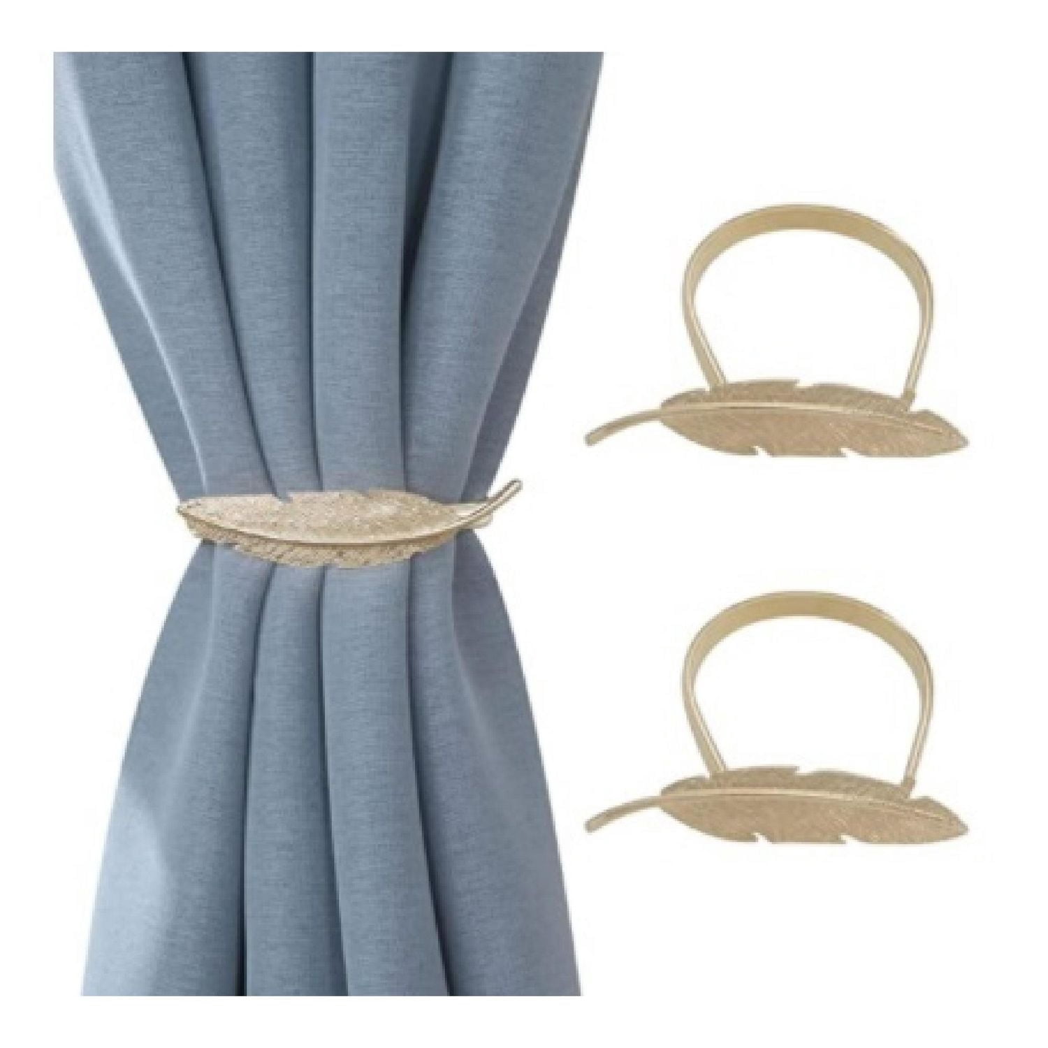 IH Casa Decor Set De 2 Rideaux Tiebacks Feather Rose Gold