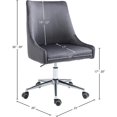 thumbnail image 3 of Meridian Furniture Karina Fauteuil de Bureau Pivotant Réglable en Velours Gris et Chrome, 3 of 12