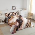 thumbnail image 3 of Pink Marble Comforter Set For Girls Adults Bronzing Stone Pattern Quilt Queen Size Gold Glitter Marbling Bedding Set Modern Abstract Art Bedding Comforter Sets, 3 of 7