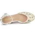 thumbnail image 4 of BLISSFUL STEP Sandales Compensées à Plateforme en Espadrille à Lacets pour Femmes Vert (Taille 9), 4 of 5