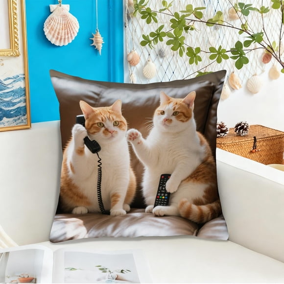 Amzcrzy Flock Pillowcase Bedspread & Coverlet Sets Cute Animals Print Pillow Set Bedroom Living Room Sofa Cushion 45X45 Cm for Sofa Living Room Decoration Bedding Bedding Comforter Sets Bedding Set