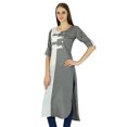 thumbnail image 1 of Kurti Décontractée Femme Haut Ethnique Indien Kurta Tunique en Coton Robe Unie de Designer, 1 of 2