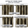 thumbnail image 3 of Vargottam Cotton Curtains for Windows - 3-in-1 Rod Pocket/Back Tab Short Window Drapes - Light Filtering Cotton Panels - Set of 2, 52"x63" - Leaf Block Pattern (Green), 3 of 8