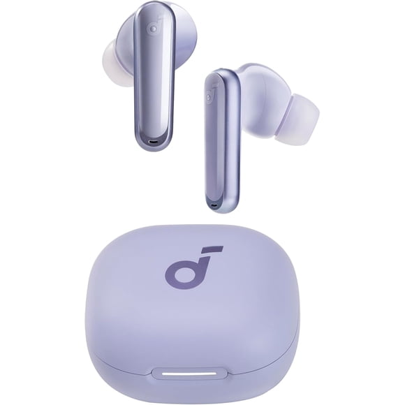 Soundcore P40i, Noise Cancelling Wireless Earbuds, Adaptive Noise Cancelling, Heavy Bass, 60H Playtime, 2-in-1 Case and Phone Stand, IPX5, Wireless Charging, Bluetooth 5.3, Purple