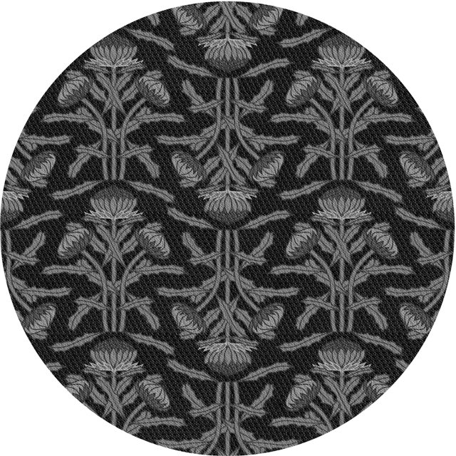 Ahgly Tapis Rond Lavable en Machine Intérieur Transitionnel Gris Fumé, 7 Pieds Rond