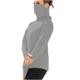 thumbnail image 2 of Ovbmpzd Gray Tops for Women Sun Protection Long Sleeve Solid Breathable Tees Shirts for Teens L, 2 of 8