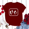 thumbnail image 4 of T-shirts Mignons pour Couples Assortis Mode de la Saint-Valentin Imprimé de Lettres Col Rond Manches Courtes T-Shirt Décontracté Confortable Confortable Doux T-Shirt de Base pour Lui et Elle Vêtements de Vacances Vin TTG, 4 of 5