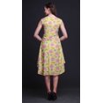 thumbnail image 4 of Bimba Robe d'Été Sans Manches à Col Rond pour Femmes, Imprimé Floral Oeillet Jaune et Marguerite, Tenue Décontractée - Grand, 4 of 6