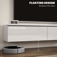 thumbnail image 4 of HOMCOM Meuble Télé Mural avec Rangement, Console Multimédia Flottante, Blanc, 4 of 10