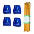 thumbnail image 2 of EGNMCR Back to School, Student Plastic Colored Transparent Pencil Sharpener Pencil Set-geometric Double Hole Sketch Sharpener Pencil Set- 4pc Pencil Sharpener And 10pc Pencil pencil pencil, 2 of 7