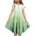 thumbnail image 1 of RXIRUCGD 2025 Vêtements d'Été pour Enfants Mode Filles Nouvelle Robe d'Été à Manches Courtes Poches à Volants Col Rond Imprimé, 1 of 4