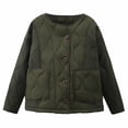 thumbnail image 2 of WRKEKC Coats for Women Solid Color Button Pocket Color Block Spliced Hoodless Long Sleeve Cotton Coat for Fall Outings, 2 of 6