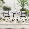 thumbnail image 4 of Gymax 24'' Bistro Table w/ Ceramic Tile Tabletop Heavy-Duty Metal Structure Patio, 4 of 8
