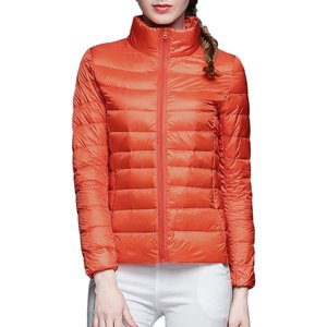 Baberdicy Cardigan Sweaters for Women Lightweight Women's Winter Thin and Light Down Coat Casual Down Coat Slim Quilted Jacket Women's Down Jackets & Parkas Orange