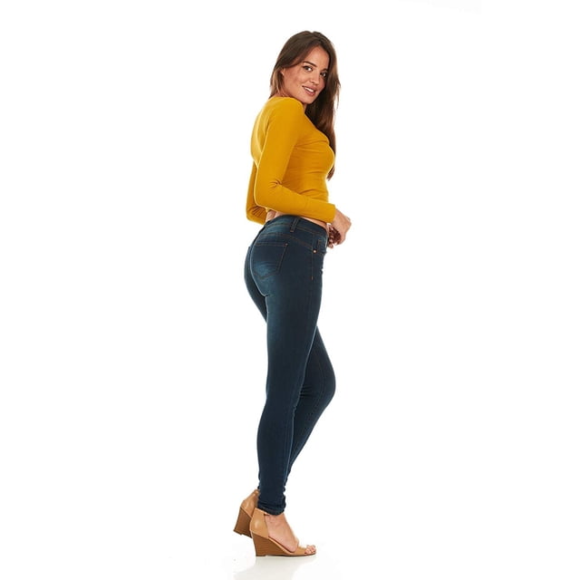COVER GIRL Women's Mid Rise Skinny Jeans, 4 Colors Available, Plus Size 24W, Denim