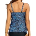 thumbnail image 4 of Charmo Women's High Neck Tankini Tops Only Tummy Control Swimsuit Top Ruched Swim Top Without Bottoms, 4 of 6