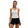 thumbnail image 1 of Charmo Women's Scoop Neck Ribbed Tank Tops Slim Straps Cropped Tops Built in Bra, 1 of 5